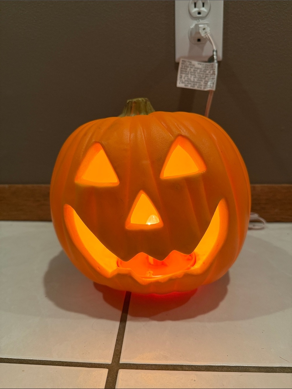 Vintage Gemmy Halloween Foam Plastic Mold Jack O Lantern Lighted Pumpkin Light - Picture 3 of 6
